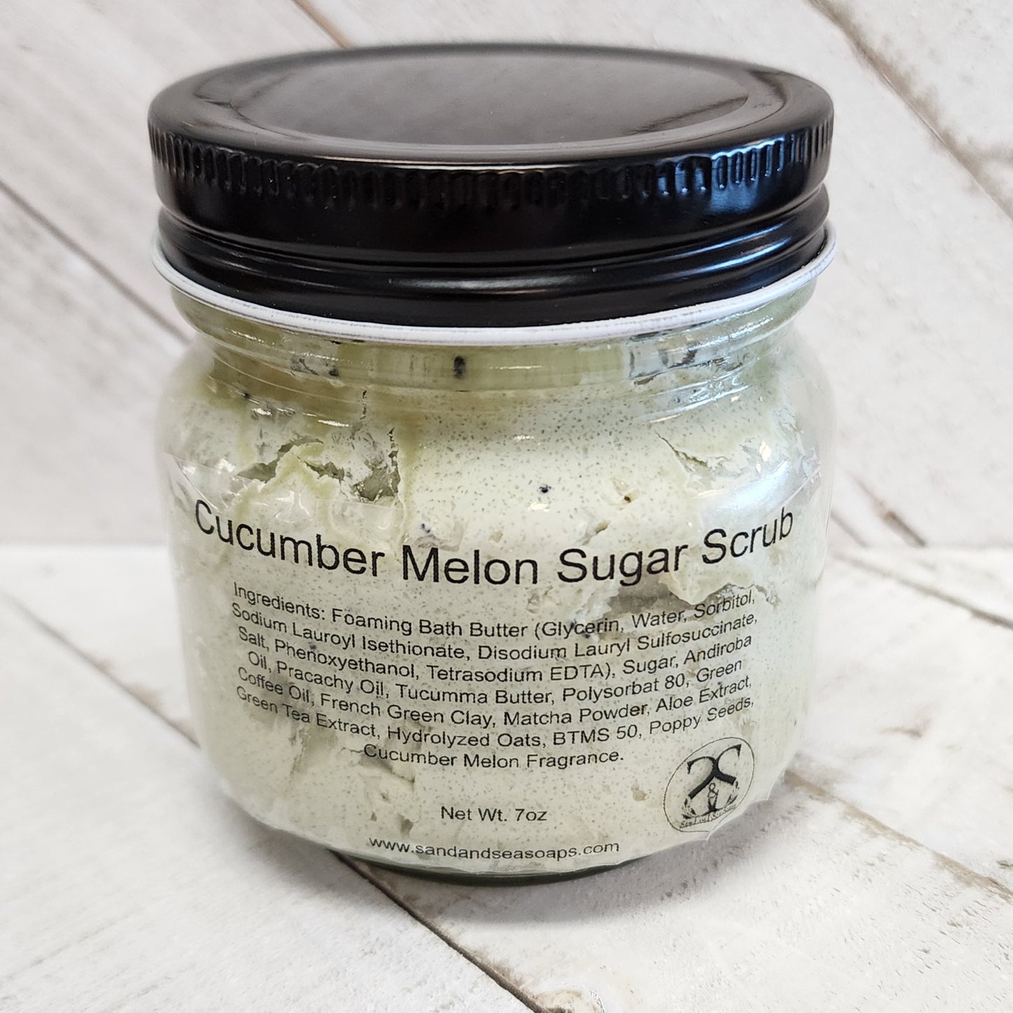 7 to 8 oz sugar scrub in glass jar