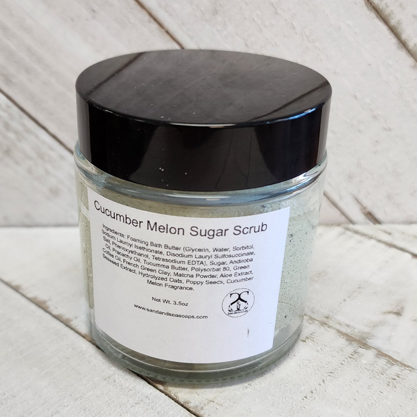 3.5 oz sugar scrub in glass jar