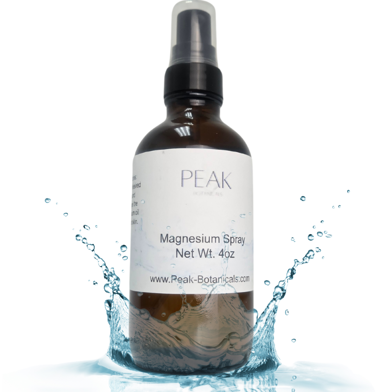 magnesium spray in water, 4 oz amber spray bottle